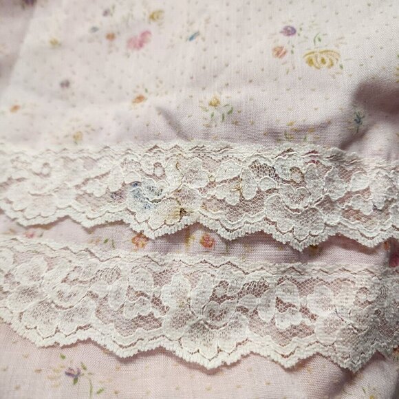 Vintage Handmade 70's Prairie CottageCore Pink Floral Long Sleeve Dress Sz 0? - Picture 12 of 16